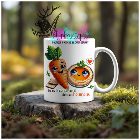 Numérique - Tasse en céramique - Collection Couples d'aliments comiques - Condiment de mon houmous