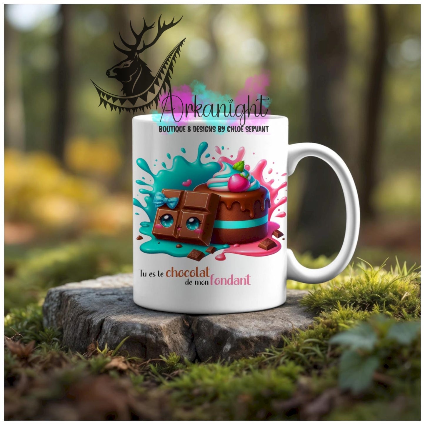 Numérique - Tasse en céramique - Collection Couples d'aliments comiques - Chocolat de mon fondant