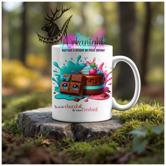 Numérique - Tasse en céramique - Collection Couples d'aliments comiques - Chocolat de mon fondant