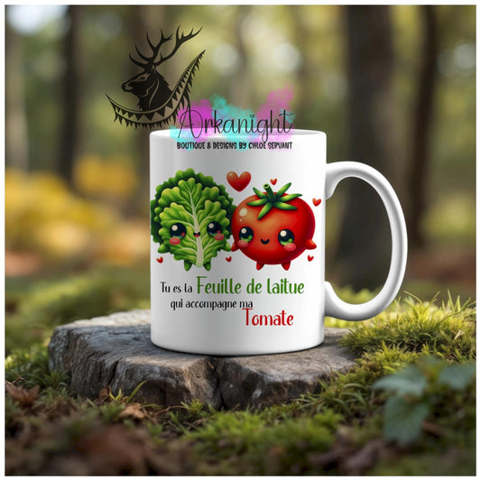 Numérique - Tasse en céramique - Collection Couples d'aliments comiques - Laitue de ma tomate