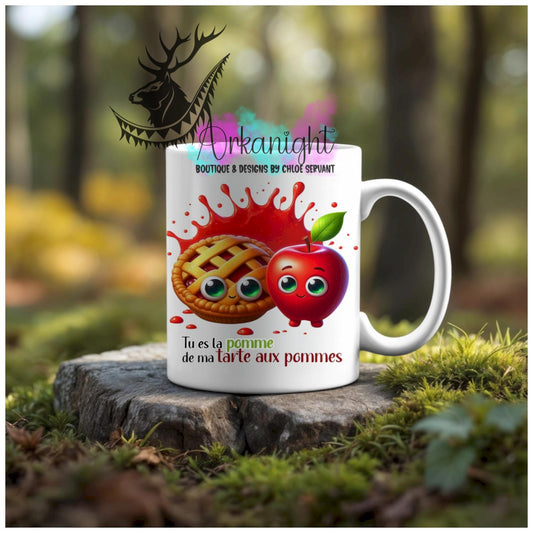 Numérique - Tasse en céramique - Collection Couples d'aliments comiques - Pomme dans ma tarte aux pommes