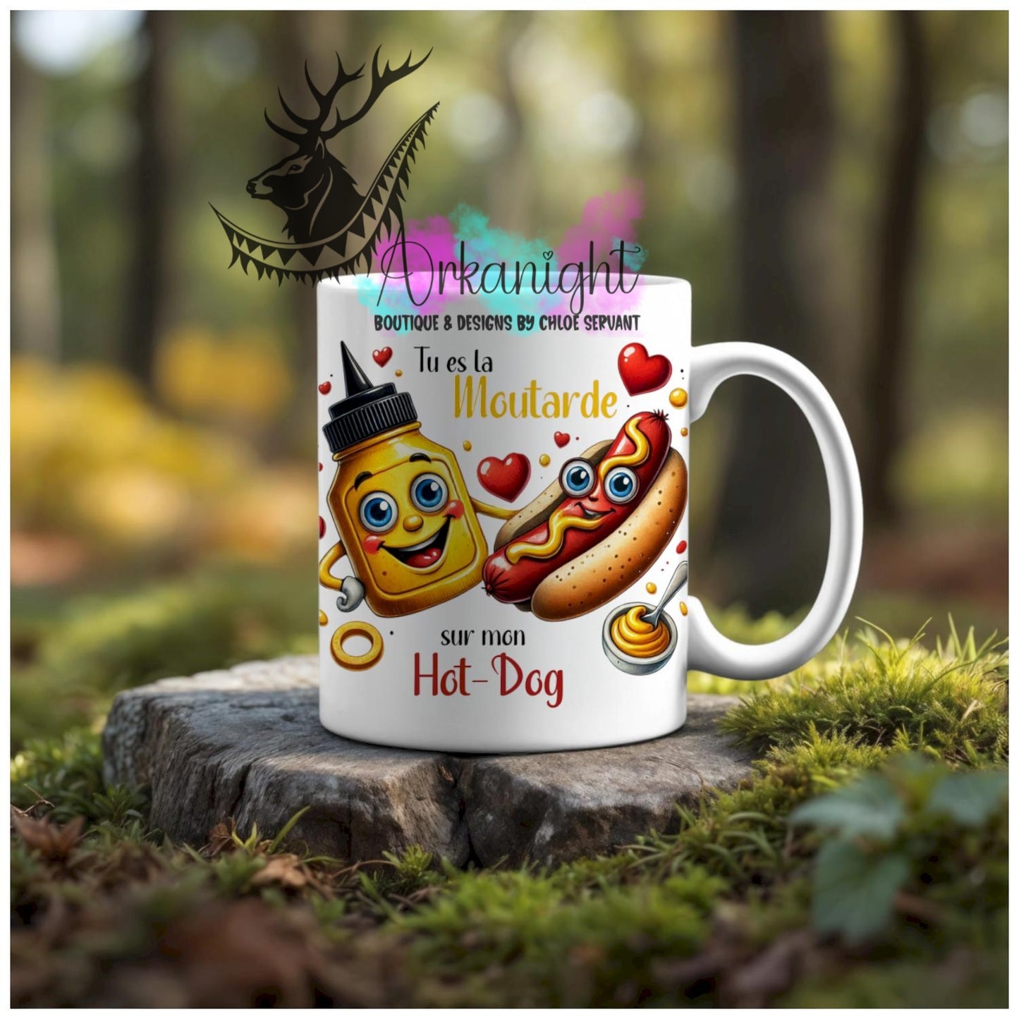 Numérique - Tasse en céramique - Collection Couples d'aliments comiques - Moutarde de mon hot-dog