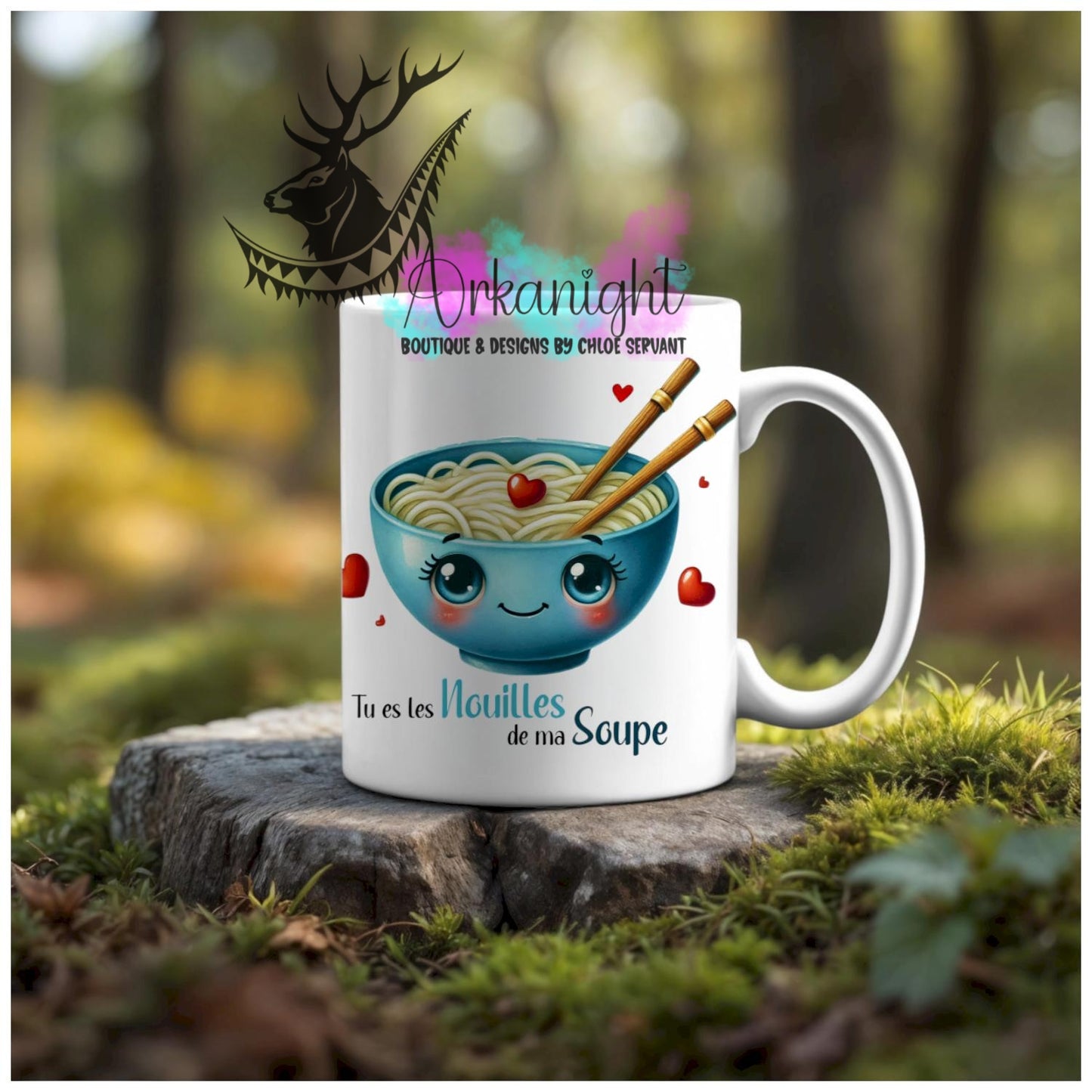 Numérique - Tasse en céramique - Collection Couples d'aliments comiques - Nouilles de ma soupe