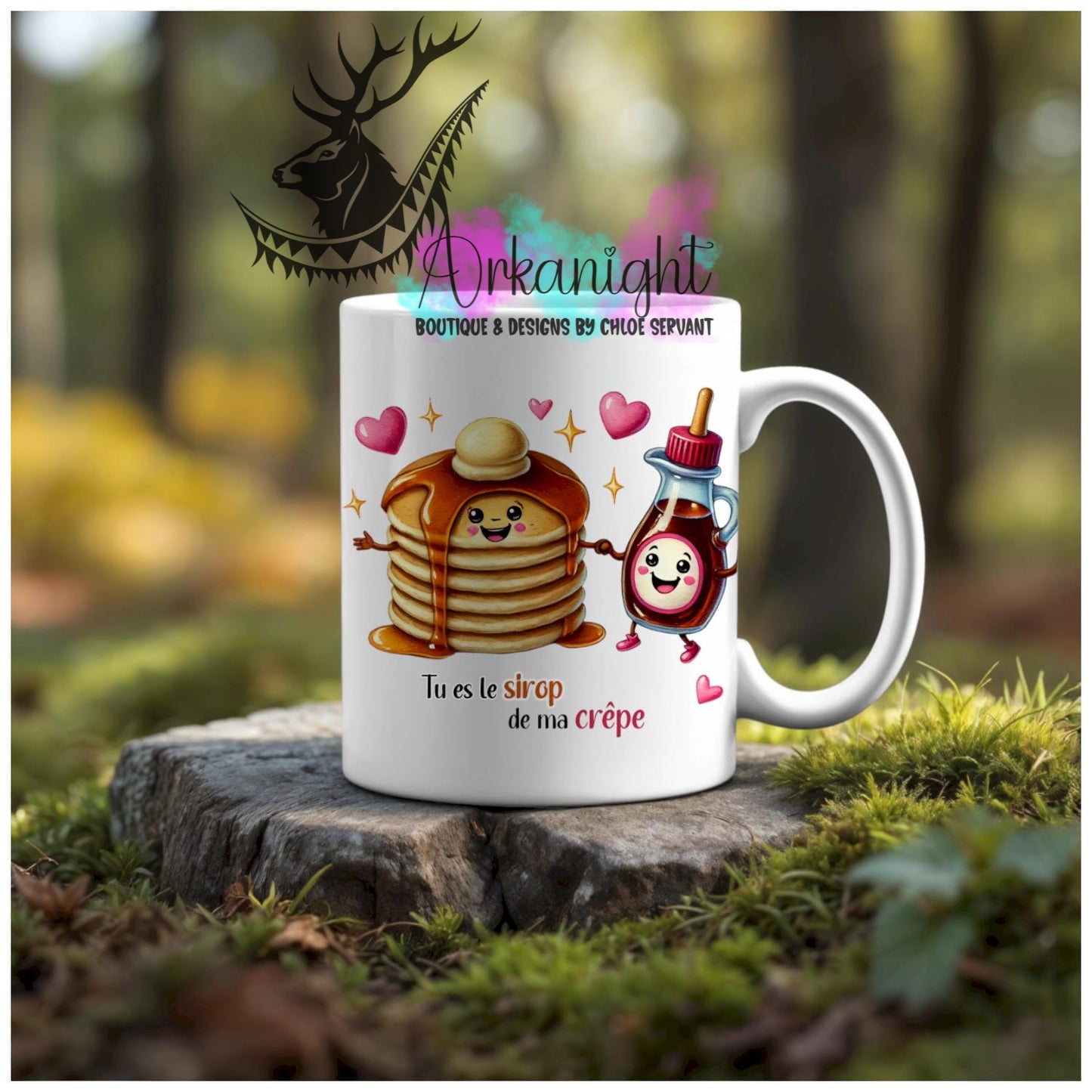 Numérique - Tasse en céramique - Collection Couples d'aliments comiques - Sirop de ma crêpe