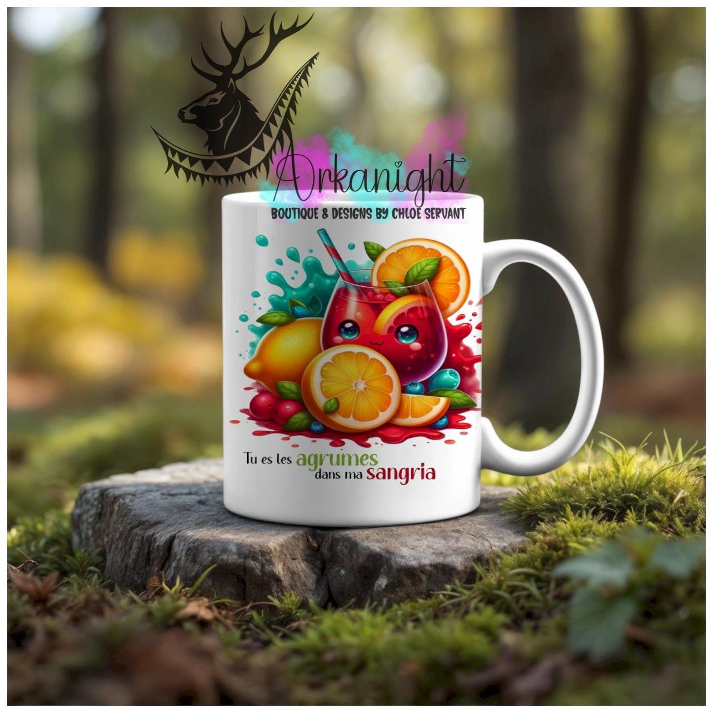 Numérique - Tasse en céramique - Collection Couples d'aliments comiques - agrumes de ma sangria