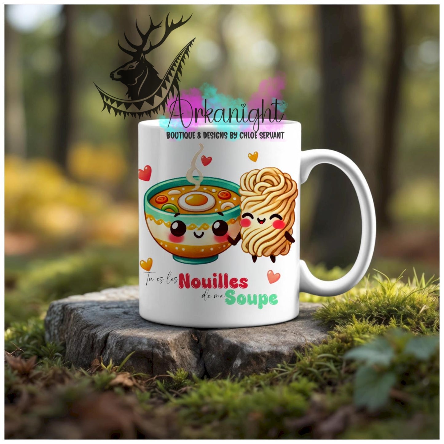 Numérique - Tasse en céramique - Collection Couples d'aliments comiques - Nouilles à ma soupe - 2