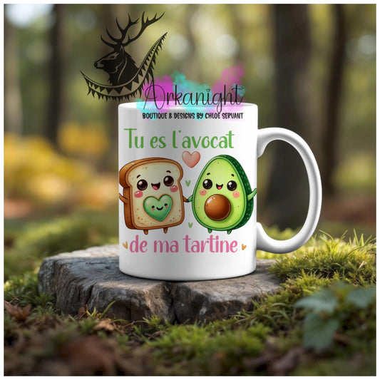 Numérique - Tasse en céramique - Collection Couples d'aliments comiques - l'avocat de ma tartine