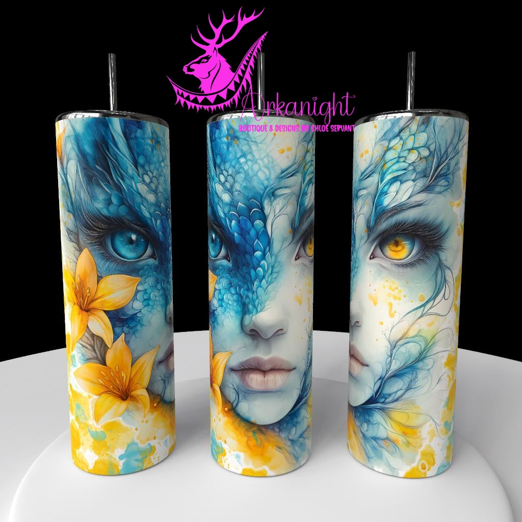 Numérique - Collection Fantaisie 2026 - Mi-Femme Mi-Dragon - Turquoise & Jaune