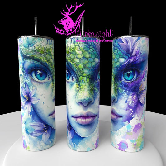 Numérique - Collection Fantaisie 2026 - Mi-Femme Mi-Dragon - Vert émeraude & Mauve