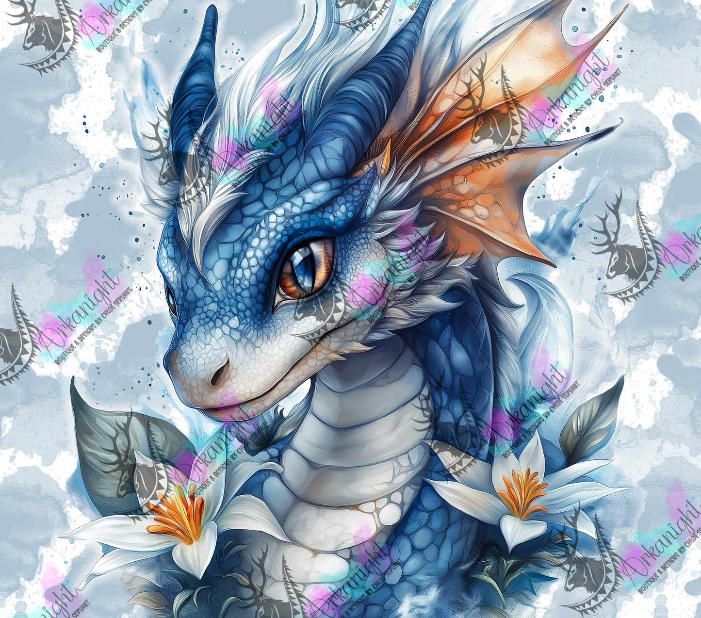 Numérique - Collection Fantaisie 2026 - Dragon - Gris , pêche & Bleu