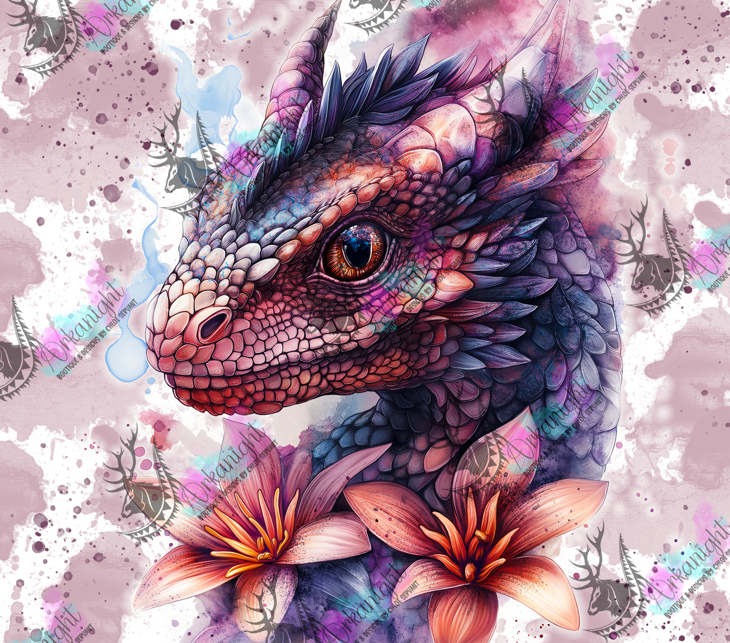 Numérique - Collection Fantaisie 2026 - Dragon - Bourgogne & Mauve foncé