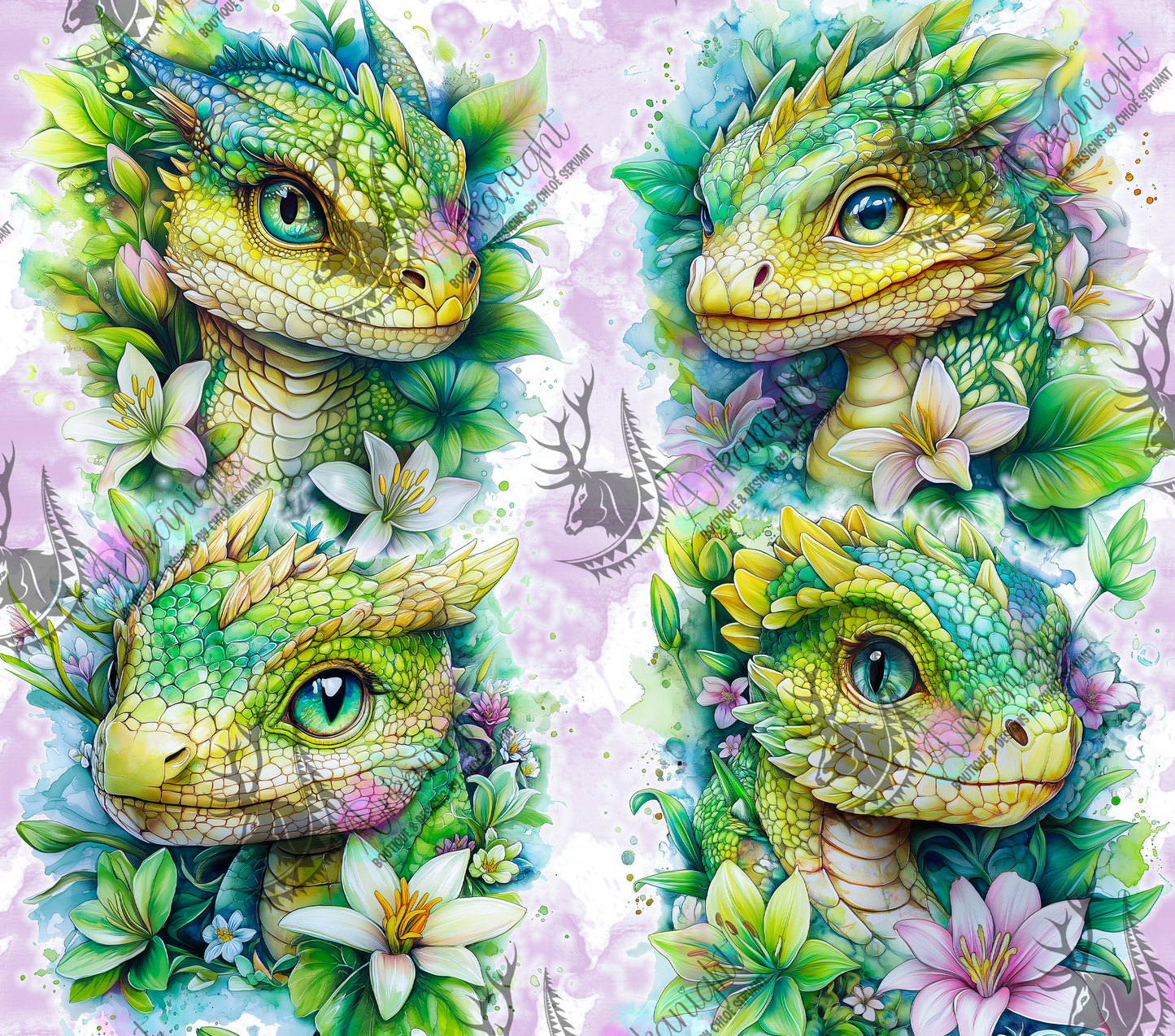 Numérique - Collection Fantaisie 2026 - Dragon - Vert & Jaune Fluots