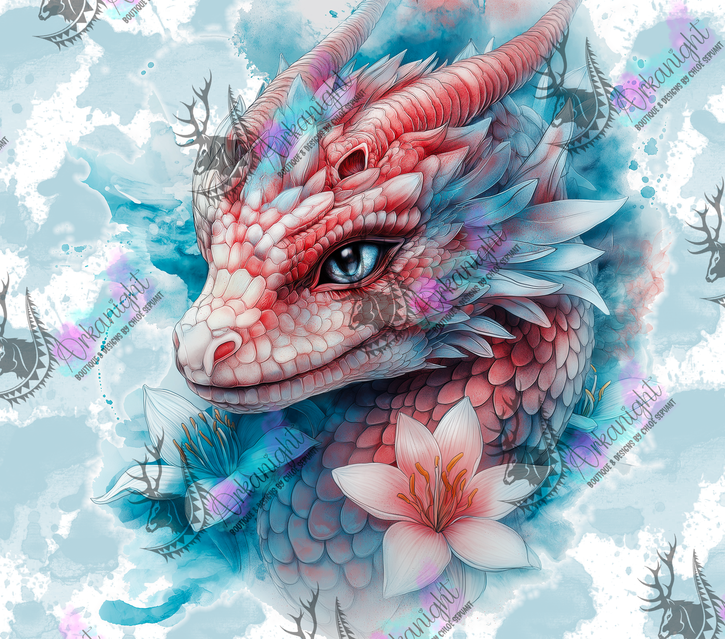 Numérique - Collection Fantaisie 2026 - Dragon - Rouge , Blanc & Bleu