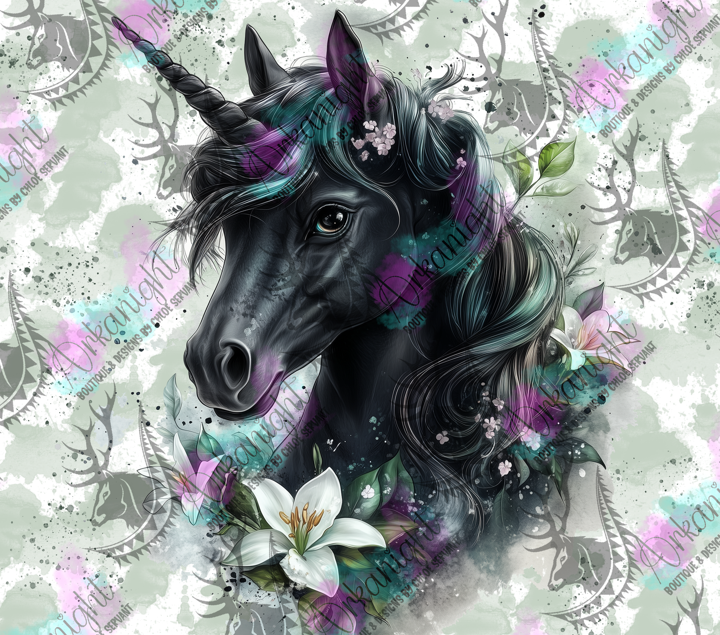 Numérique - Collection Fantaisie 2026 - Licorne - Noir & Verte