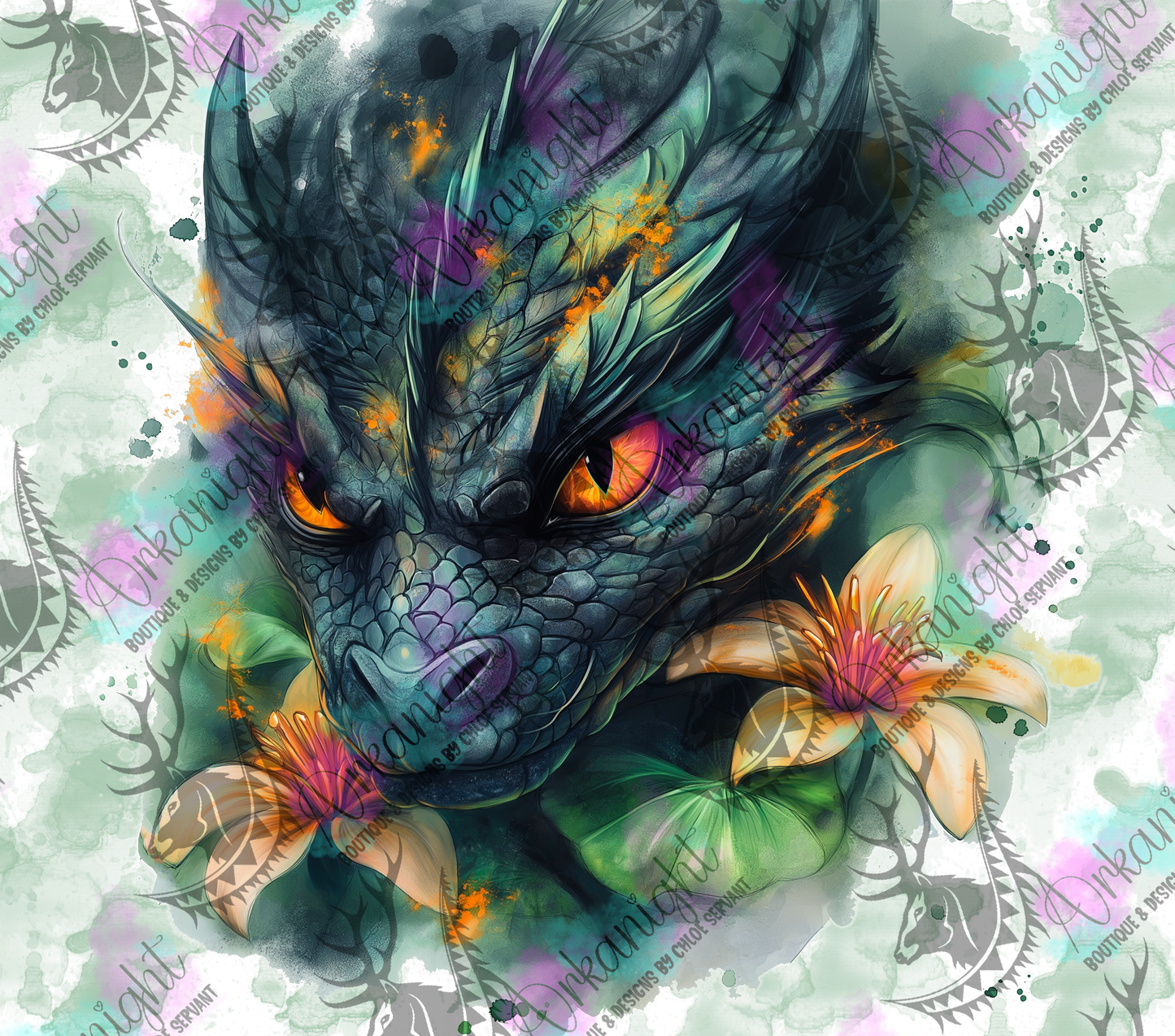 Numérique - Collection Fantaisie 2026 - Dragon - Noir & Vert Forêt