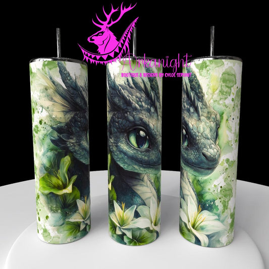 Gourde sur commande - Collection Fantaisie 2026 - Dragon - Noir & Vert
