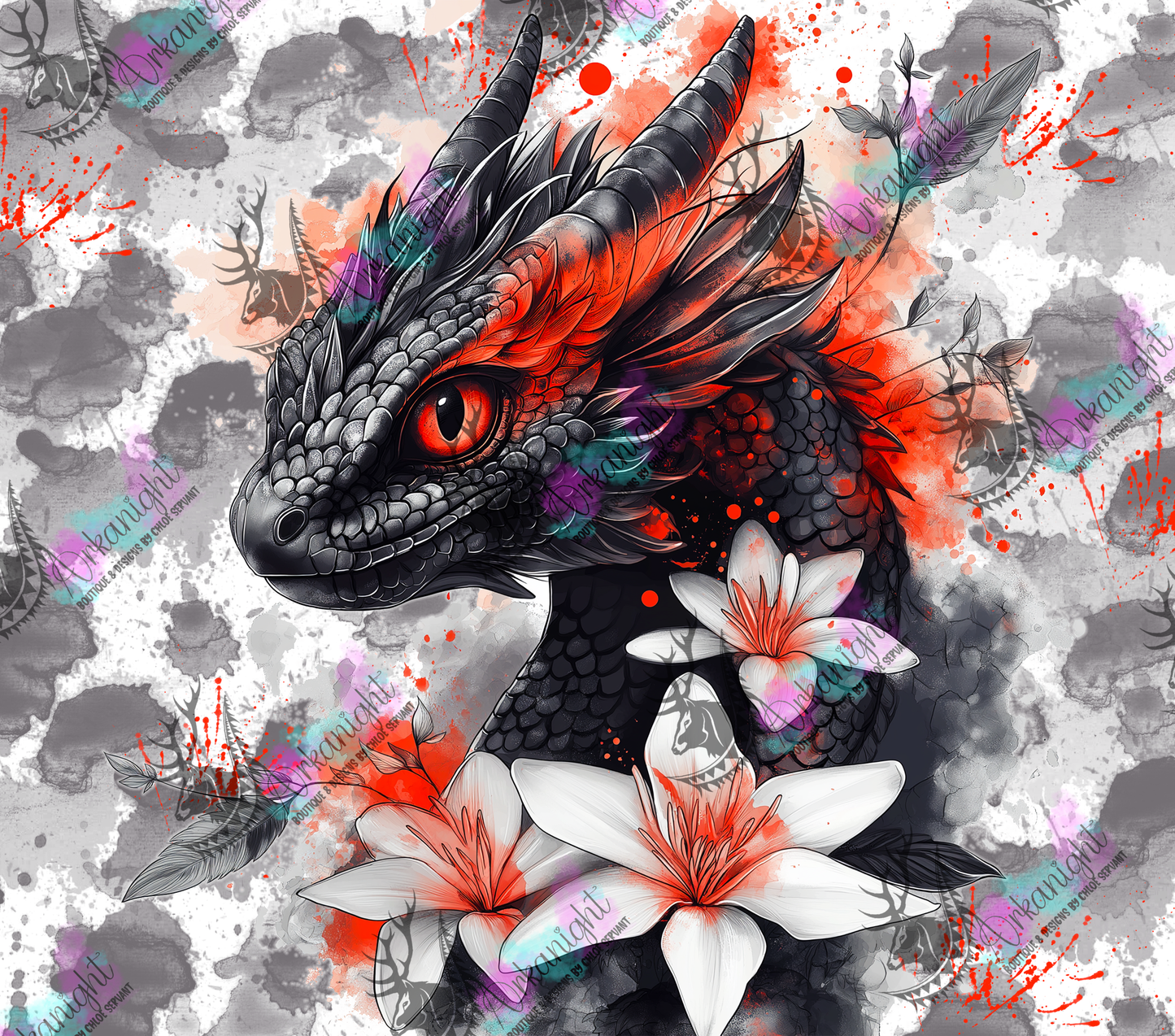 Numérique - Collection Fantaisie 2026 - Dragon - Noir Jais & Rouge Vif
