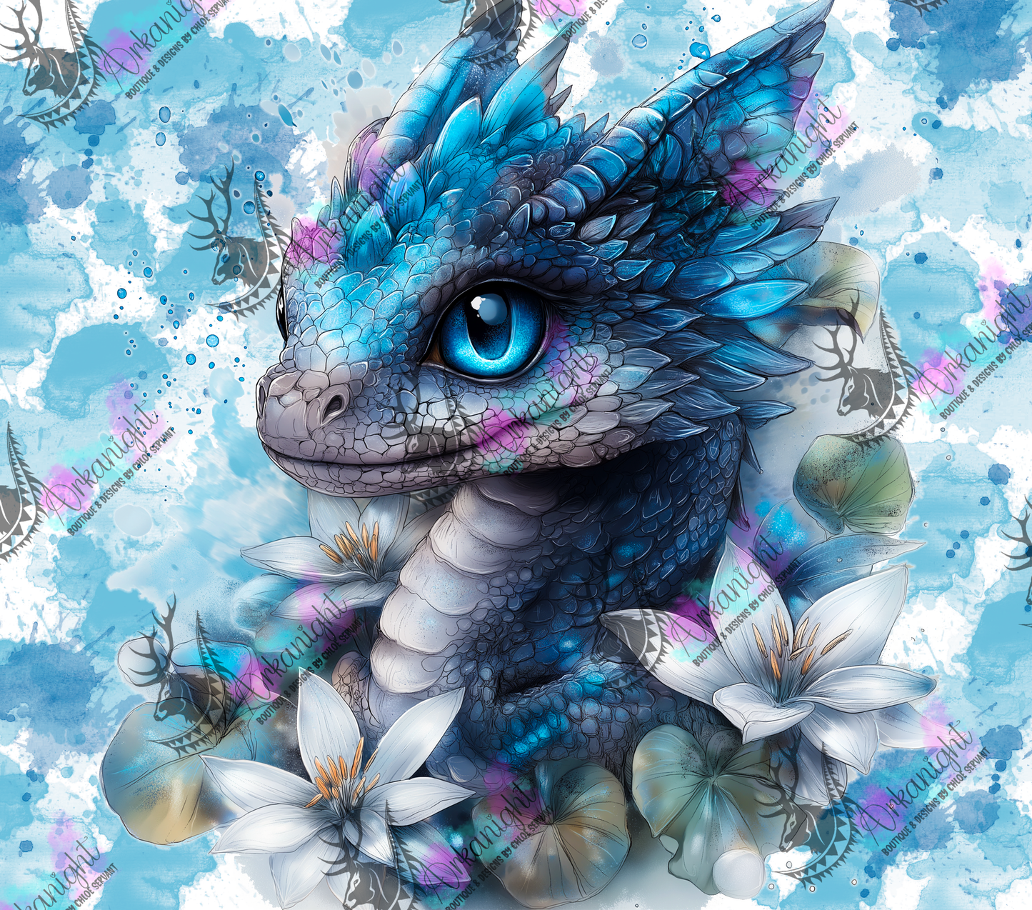 Numérique - Collection Fantaisie 2026 - Dragon - Noir , Gris & Turquoise