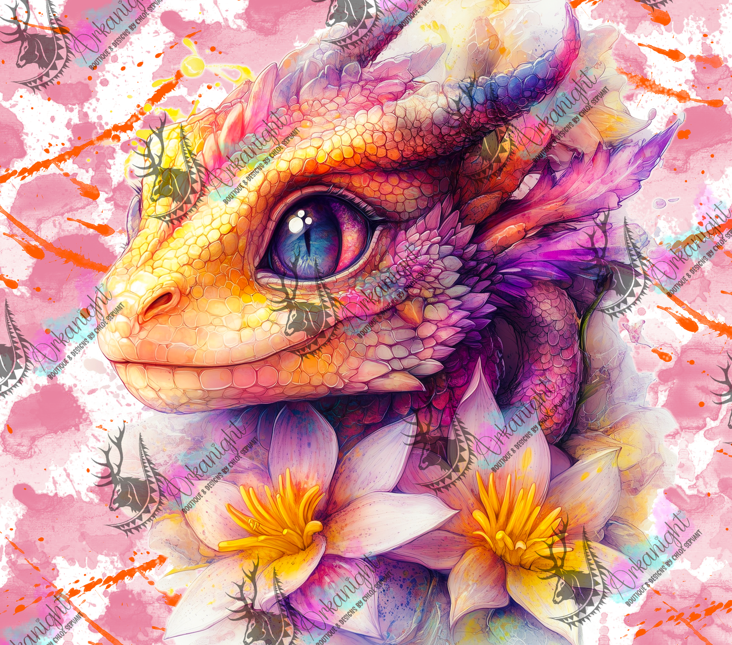 Numérique - Collection Fantaisie 2026 - Dragon - Mauve, Jaune & Orange