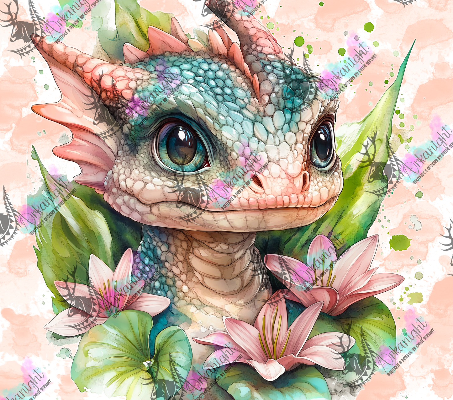 Numérique - Collection Fantaisie 2026 - Dragon - Vert & Pêche