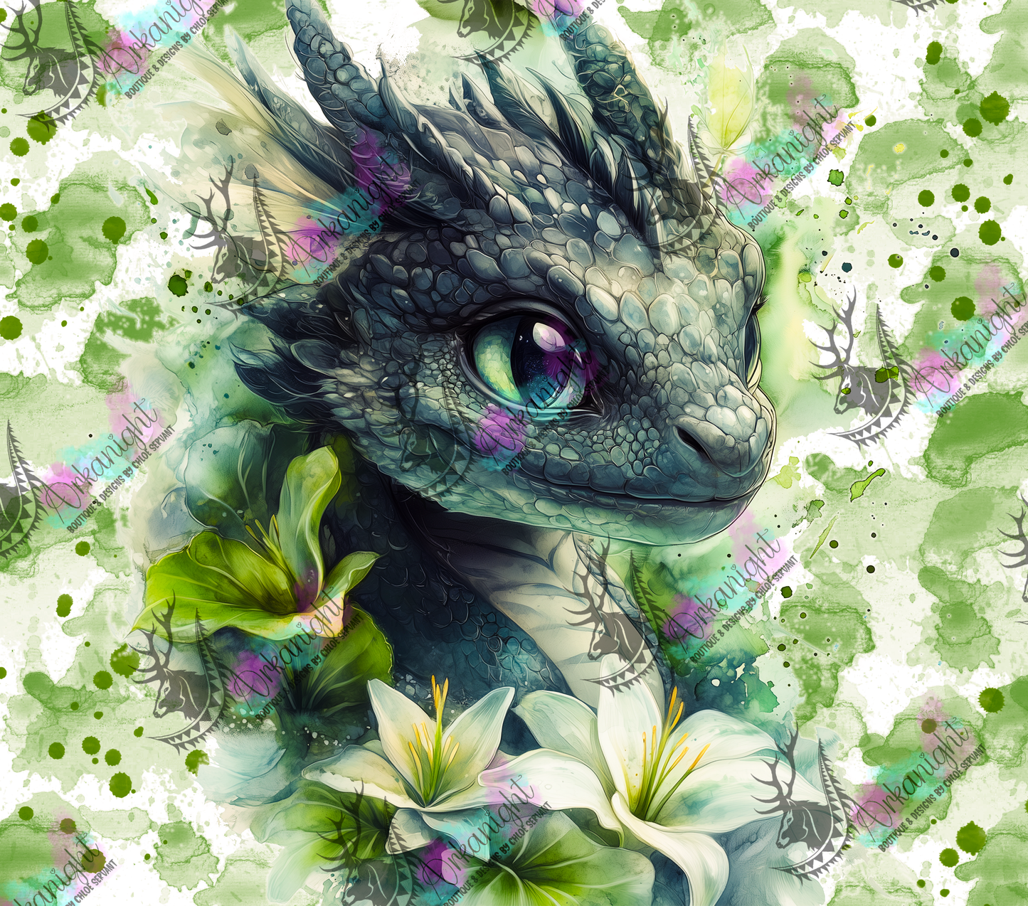 Numérique - Collection Fantaisie 2026 - Dragon - Noir & Teinte de vert