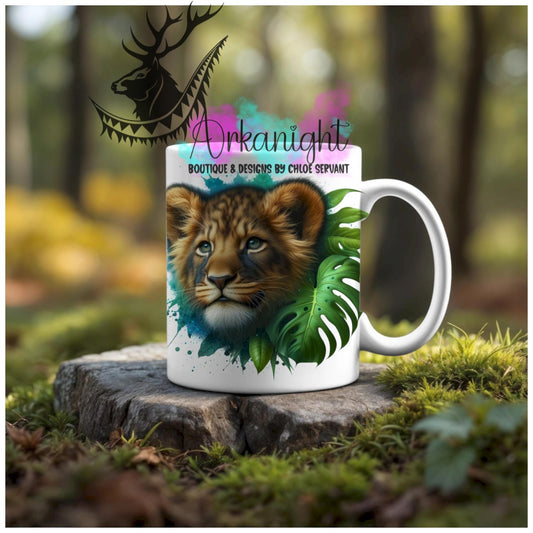 Numérique - Tasse en céramique - Collection Monstera & Animaux - Lionceau