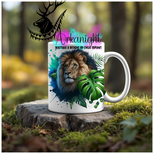 Numérique - Tasse en céramique - Collection Monstera & Animaux - Lion Adulte