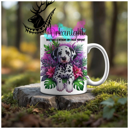 Numérique - Tasse en céramique - Collection Monstera & Animaux - Chiot Dalmatien