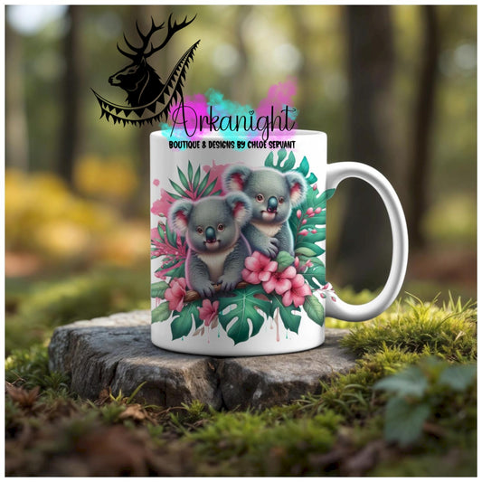Numérique - Tasse en céramique - Collection Monstera & Animaux - Koala