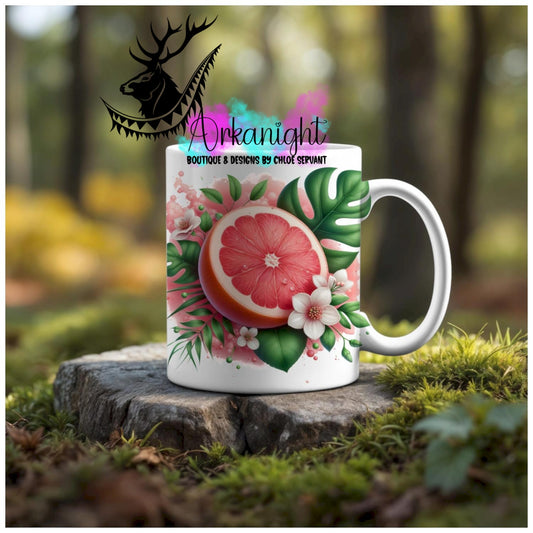 Numérique - Tasse en céramique - Collection Monstera & Fruit - Pamplemousse