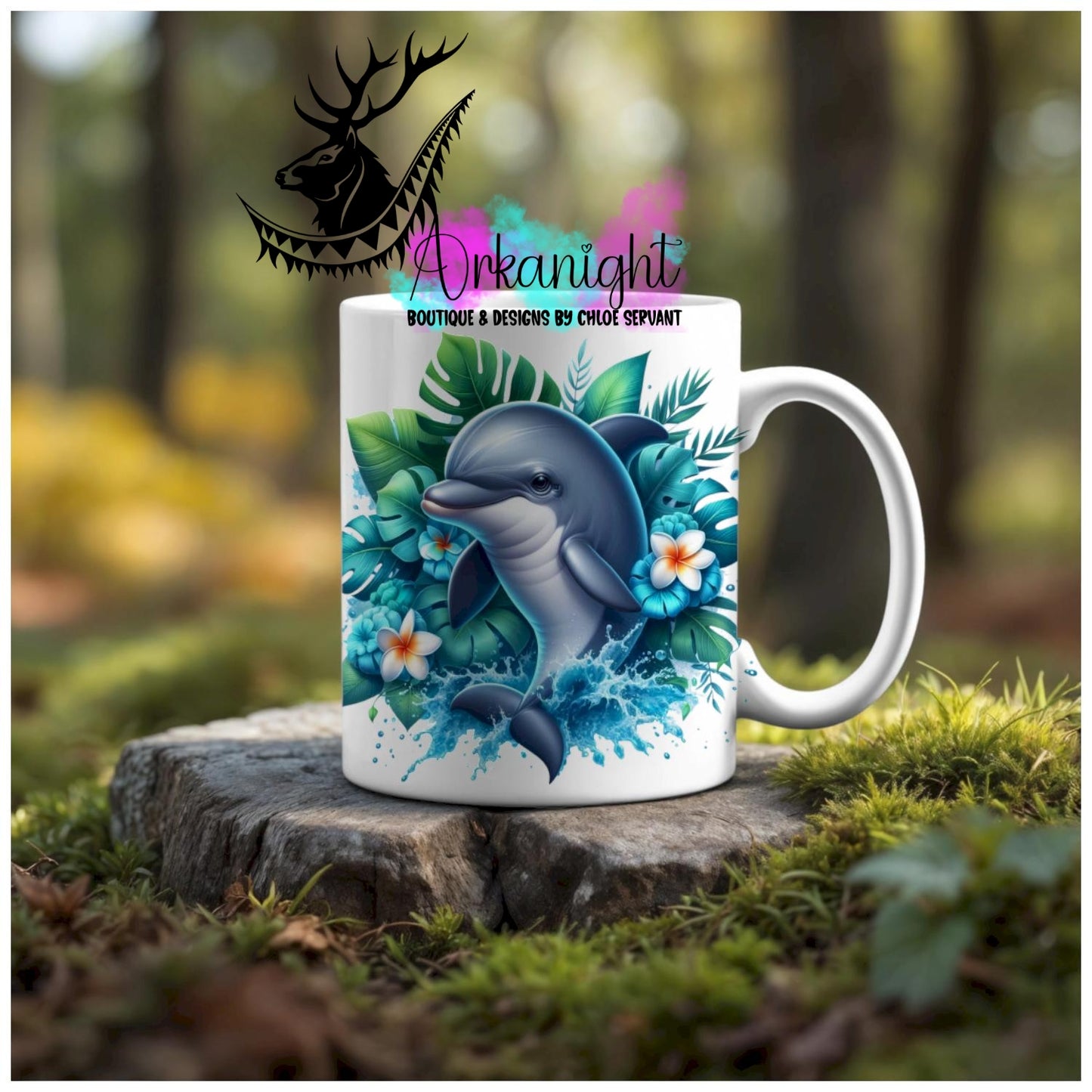 Numérique - Tasse en céramique - Collection Monstera & Animaux - Dauphin