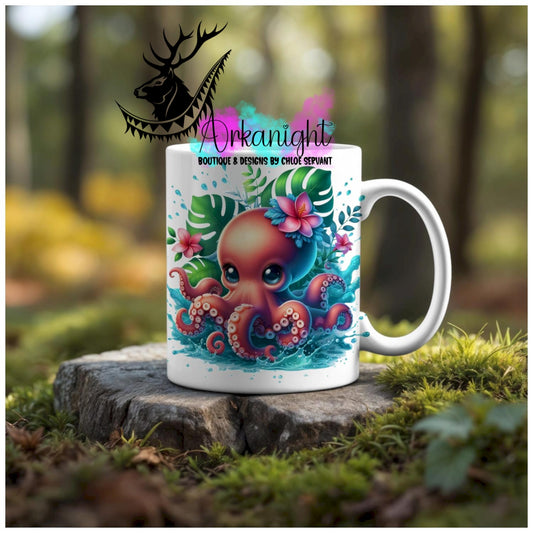 Numérique - Tasse en céramique - Collection Monstera & Animaux - Pieuvre