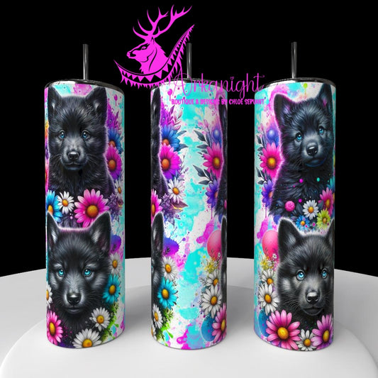 Numérique - Collection Vivid Colors & Flowers - Animaux - Louveteau Noir
