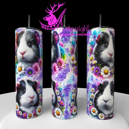 Numérique - Collection Vivid Colors & Flowers - Animaux - Cochon d'inde Noir & Blanc