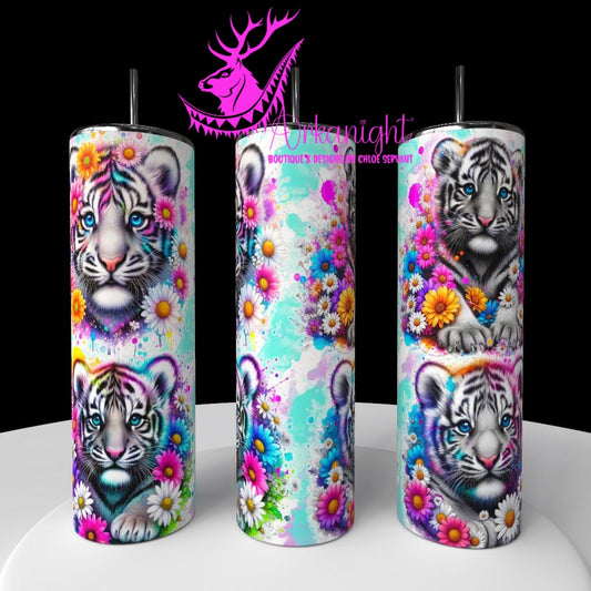 Numérique - Collection Vivid Colors & Flowers - Animaux - Bébé Tigre blanc