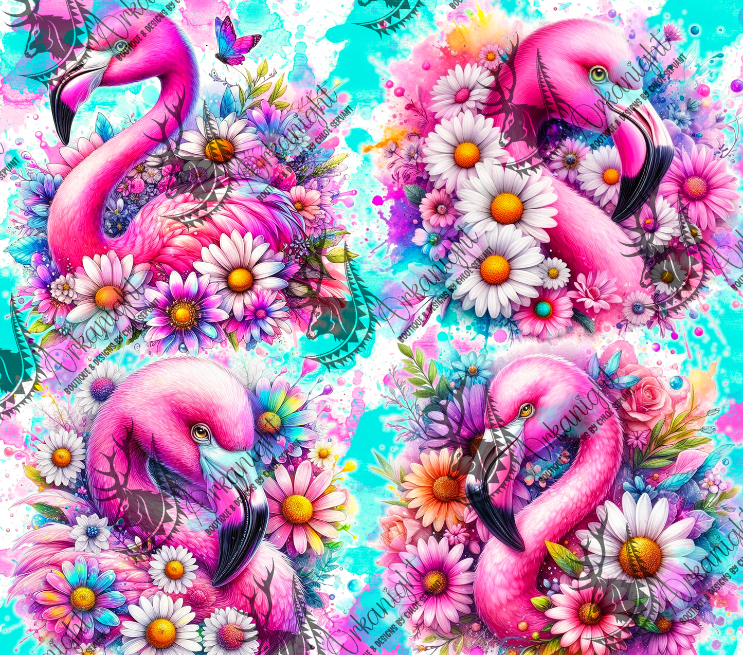 Numérique - Collection Vivid Colors & Flowers - Animaux - Flamant Rose