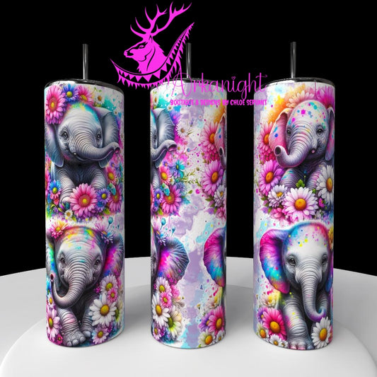 Numérique - Collection Vivid Colors & Flowers - Animaux - Bébé Éléphant