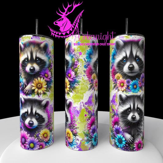 Numérique - Collection Vivid Colors & Flowers - Animaux - Bébé Raton laveur