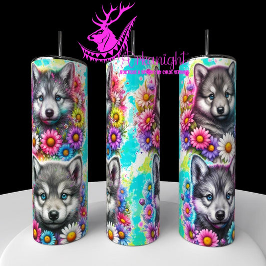 Numérique - Collection Vivid Colors & Flowers - Animaux - Louveteau Gris