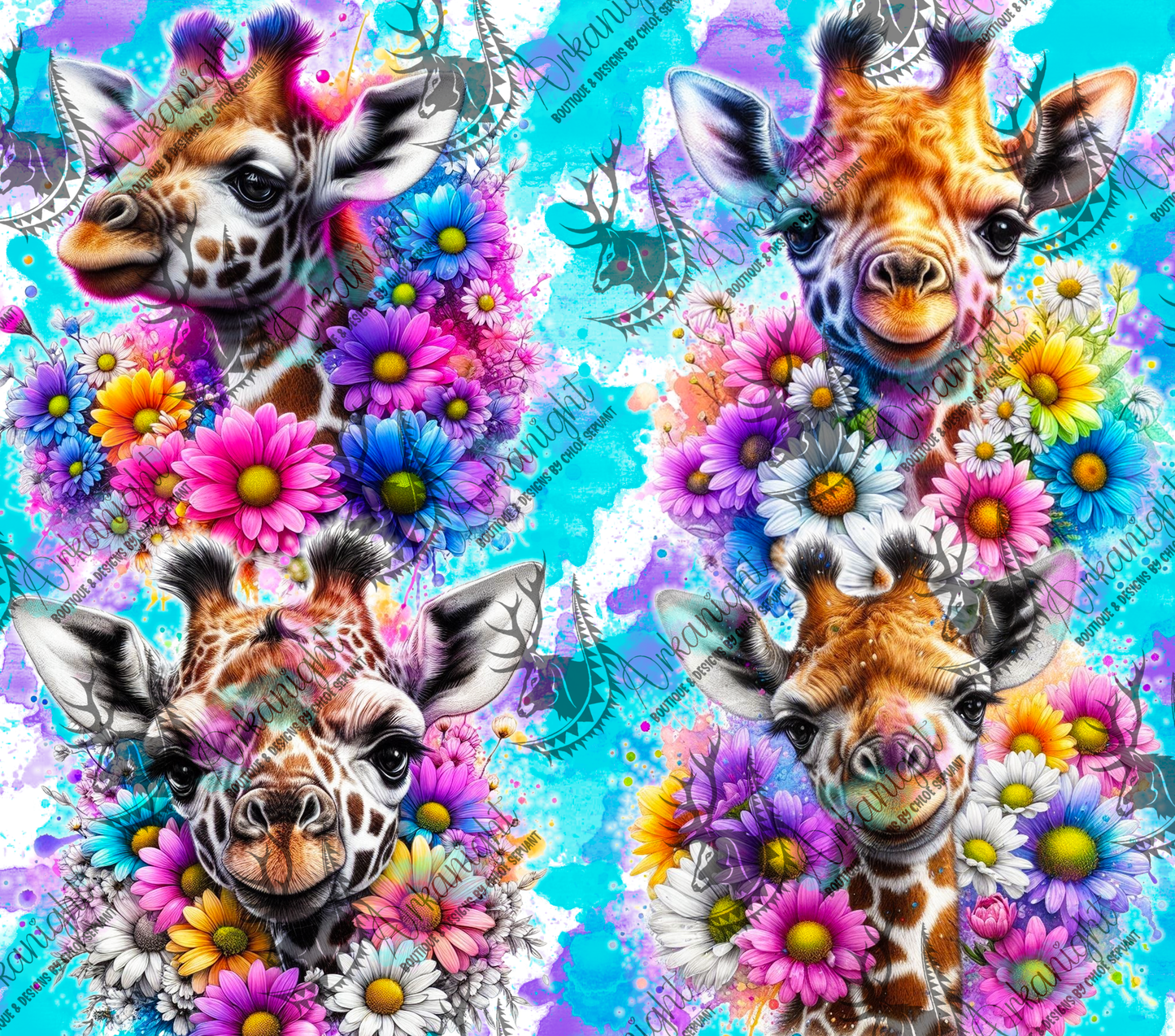 Numérique - Collection Vivid Colors & Flowers - Animaux - Giraffe