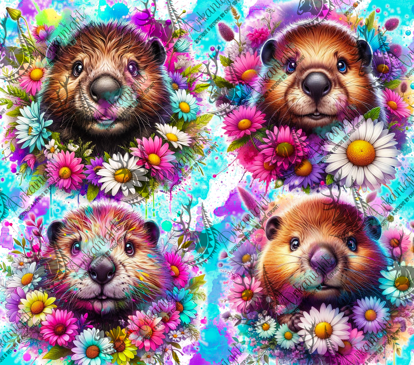 Numérique - Collection Vivid Colors & Flowers - Animaux - Castor