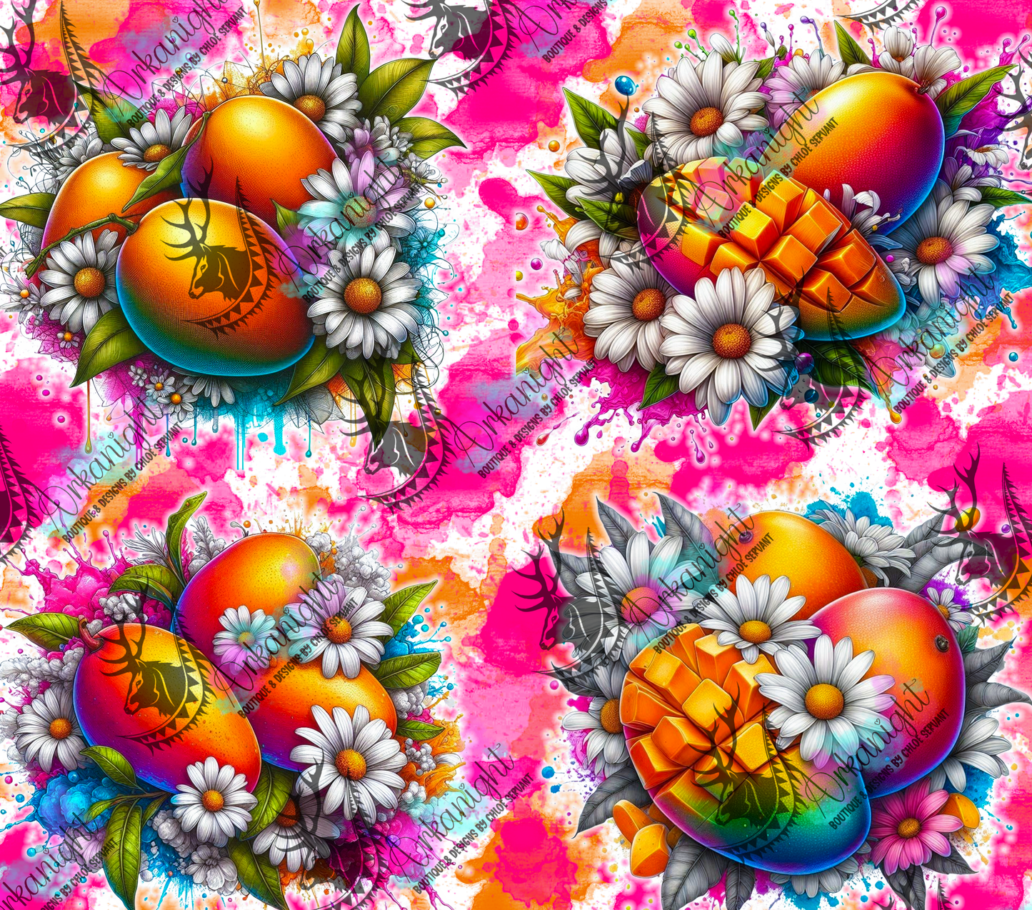 Numérique - Collection Vivid Colors & Flowers - Fruits - Mangue