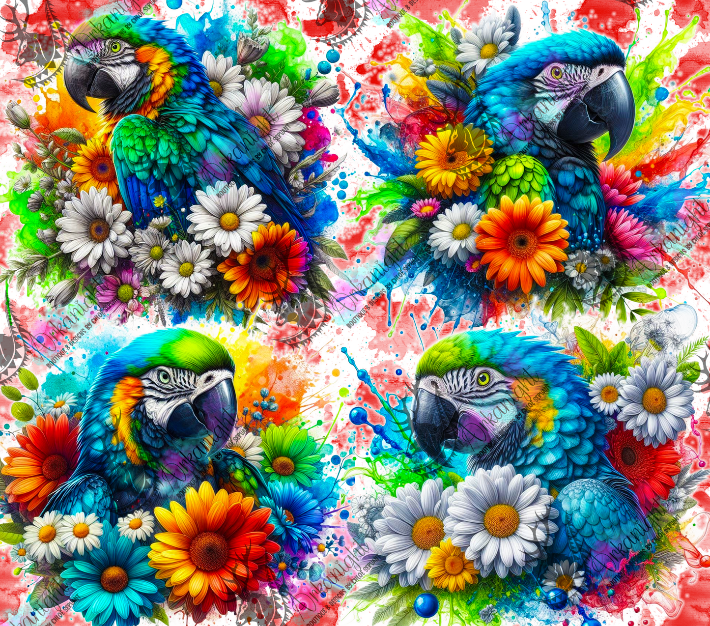 Numérique - Collection Vivid Colors & Flowers - Animaux - Ara