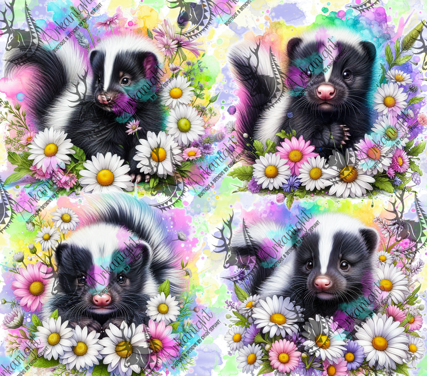 Numérique - Collection Vivid Colors & Flowers - Animaux - Moufette