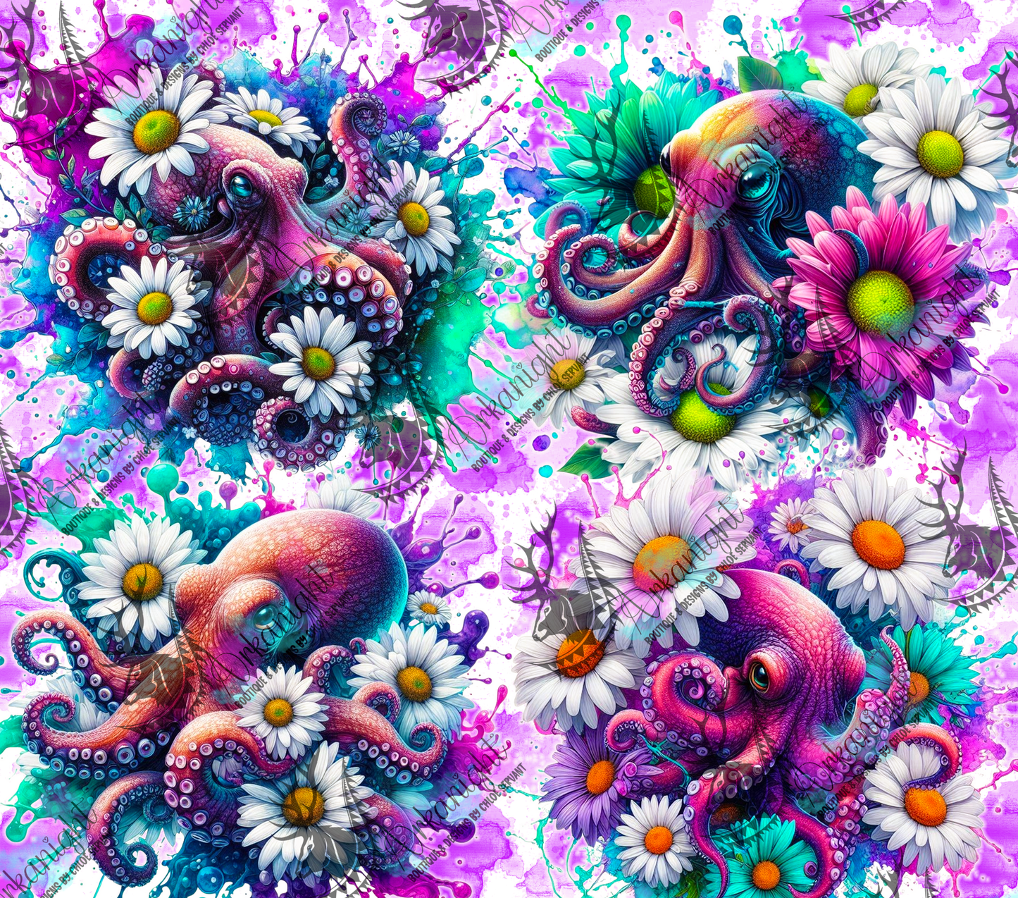 Numérique - Collection Vivid Colors & Flowers - Animaux - Pieuvre adulte