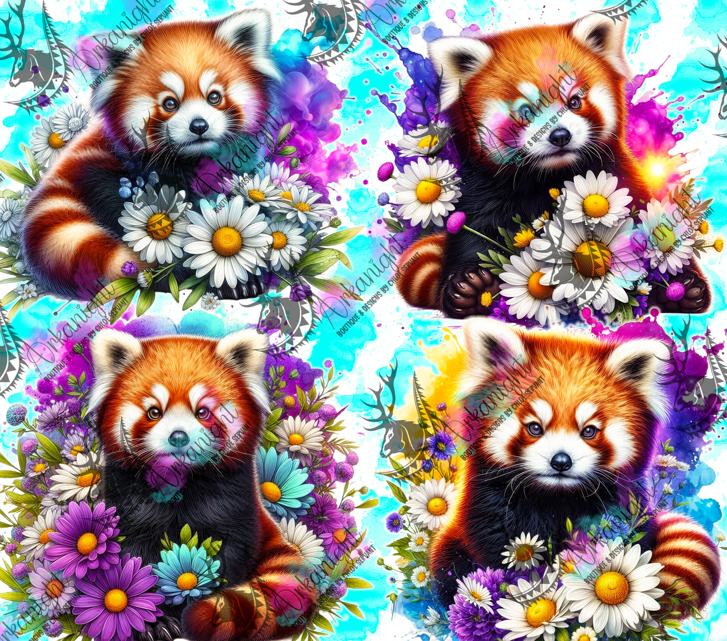 Numérique - Collection Vivid Colors & Flowers - Animaux - Panda Roux