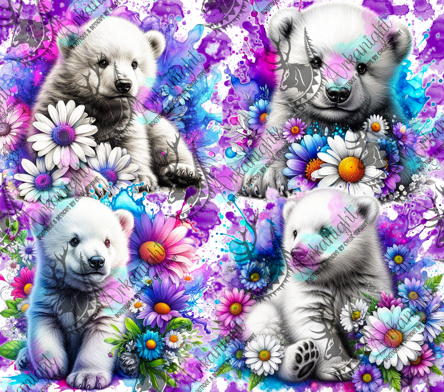 Numérique - Collection Vivid Colors & Flowers - Animaux - Ours Polaire