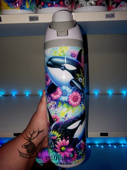 Owala DUPE 24 oz sur commande - Collection Vivid colors & Flowers - Orques