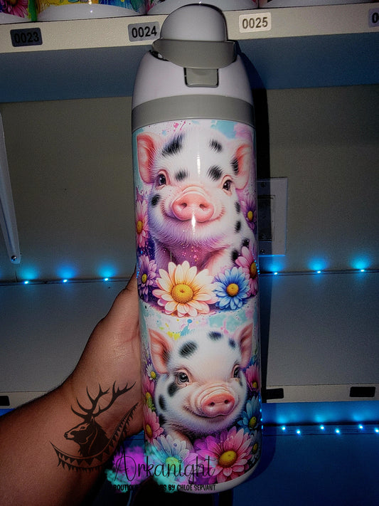 Owala DUPE 24 oz sur commande - Collection Vivid colors & Flowers - Cochon Miniature