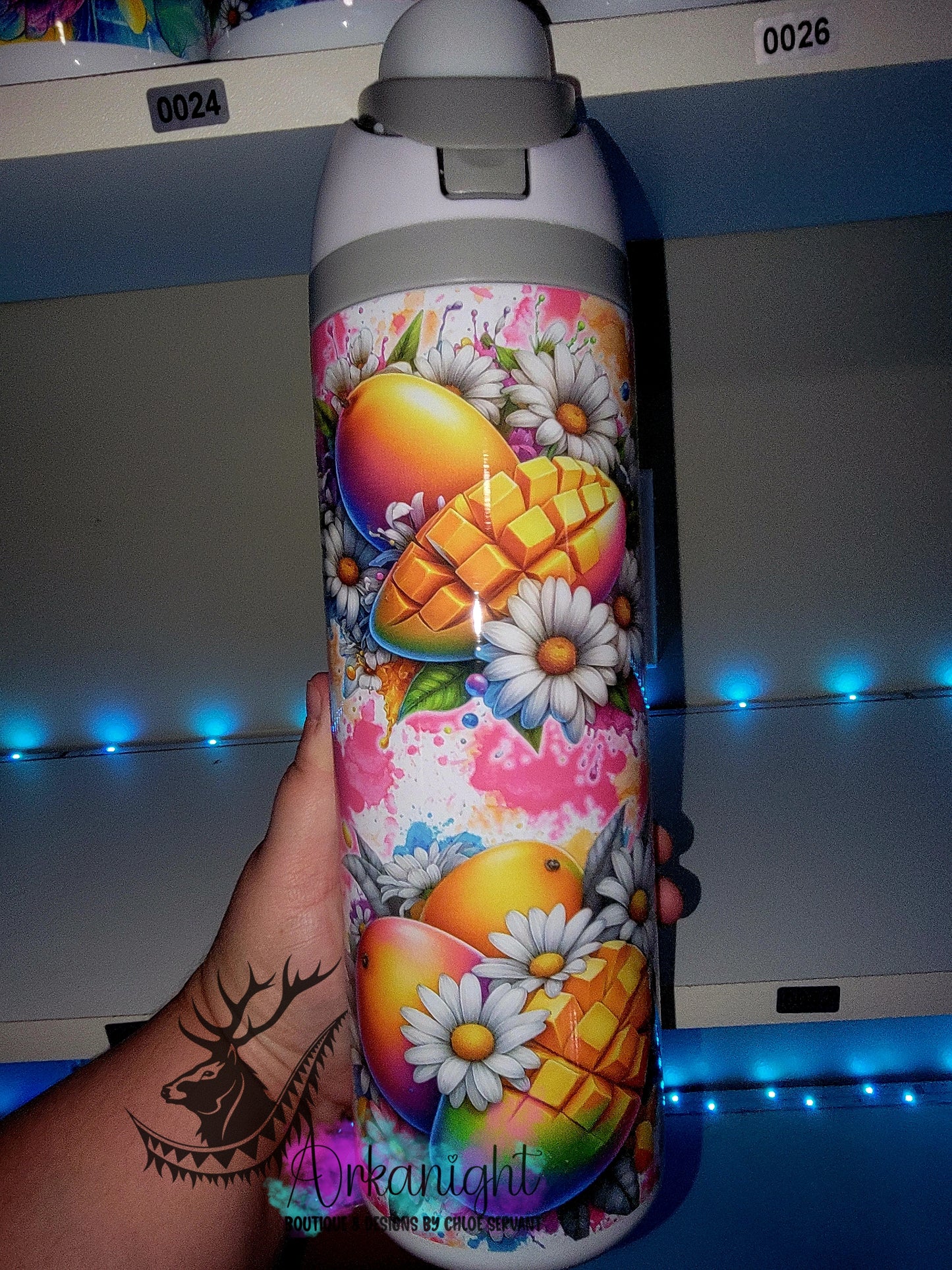 Owala DUPE 24 oz sur commande - Collection Vivid colors & Flowers - Mangue